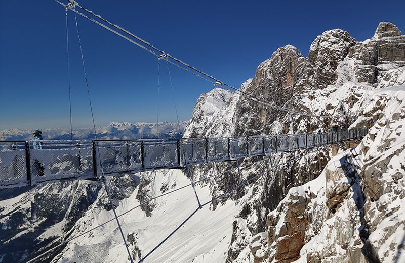 De hangbrug bij de Hoher Dachstein