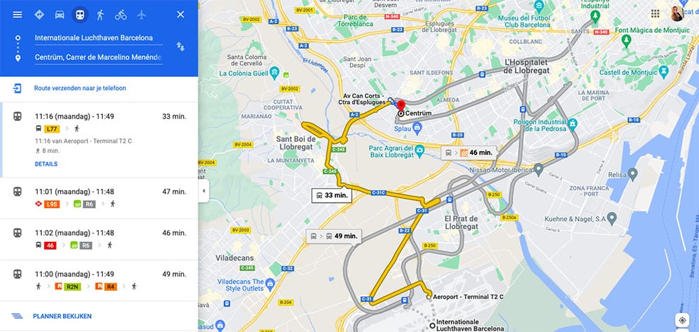 Plan je stedentrip - gebruik Google Maps om het OV uit te zoeken