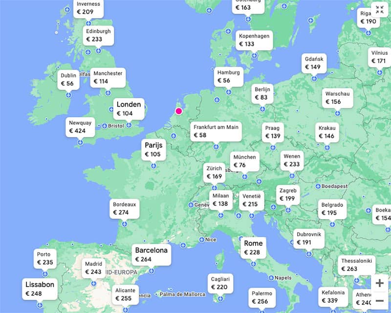 Boek goedkope vliegticktes door heel Europa