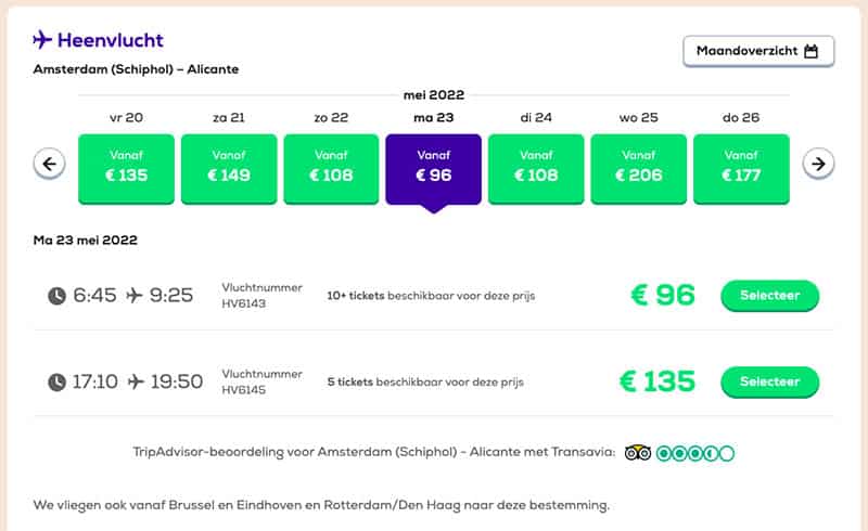 Goedkope vlucht boeken - ga op andere data